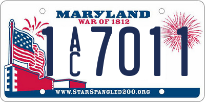 MD license plate 1AC7011