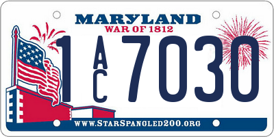 MD license plate 1AC7030