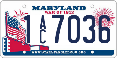 MD license plate 1AC7036