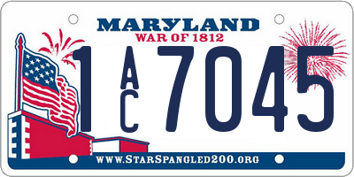 MD license plate 1AC7045