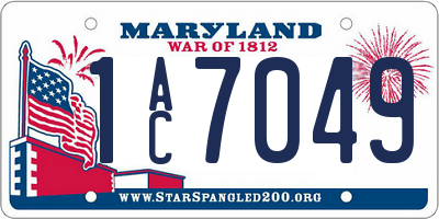 MD license plate 1AC7049