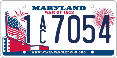 MD license plate 1AC7054