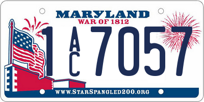 MD license plate 1AC7057