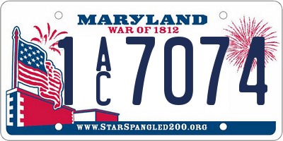 MD license plate 1AC7074