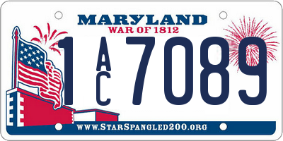 MD license plate 1AC7089