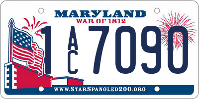 MD license plate 1AC7090