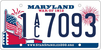 MD license plate 1AC7093