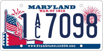 MD license plate 1AC7098