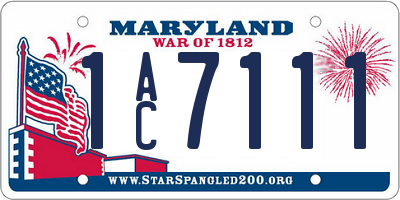 MD license plate 1AC7111