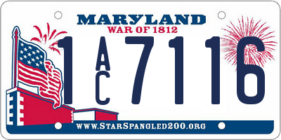 MD license plate 1AC7116