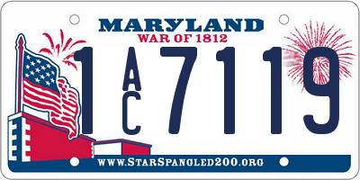 MD license plate 1AC7119