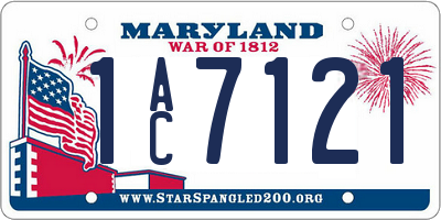 MD license plate 1AC7121