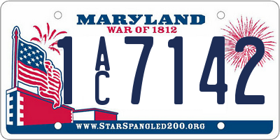 MD license plate 1AC7142