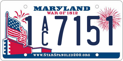 MD license plate 1AC7151