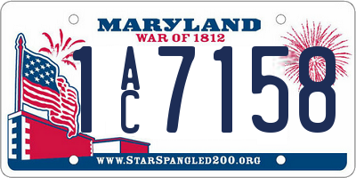 MD license plate 1AC7158