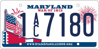 MD license plate 1AC7180
