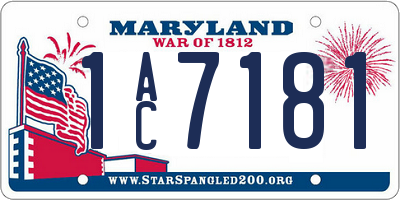 MD license plate 1AC7181