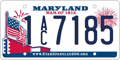 MD license plate 1AC7185