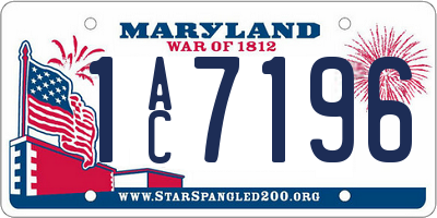 MD license plate 1AC7196