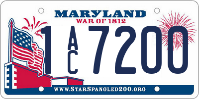 MD license plate 1AC7200