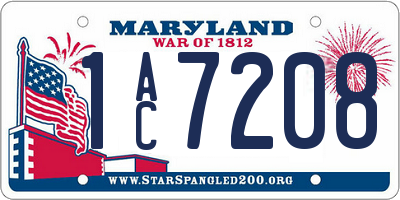 MD license plate 1AC7208