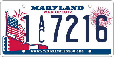 MD license plate 1AC7216