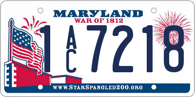 MD license plate 1AC7218