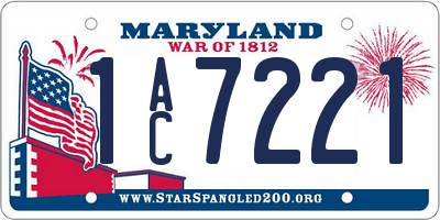 MD license plate 1AC7221