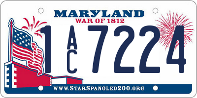 MD license plate 1AC7224