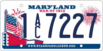 MD license plate 1AC7227