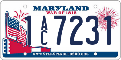 MD license plate 1AC7231