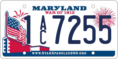 MD license plate 1AC7255
