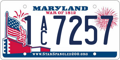 MD license plate 1AC7257