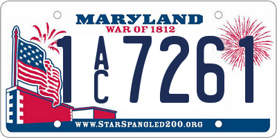 MD license plate 1AC7261