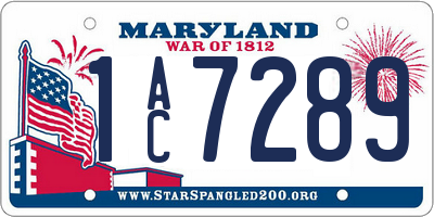 MD license plate 1AC7289