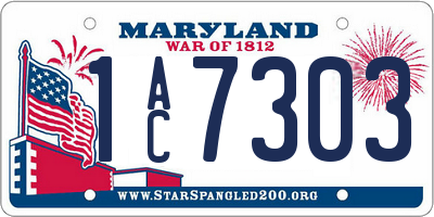 MD license plate 1AC7303