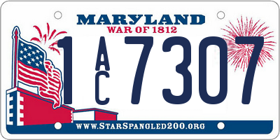 MD license plate 1AC7307
