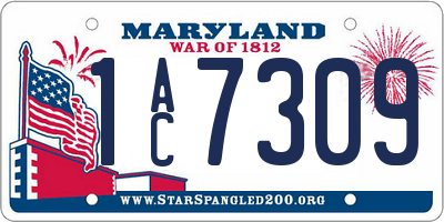 MD license plate 1AC7309