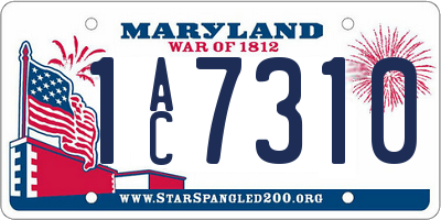 MD license plate 1AC7310