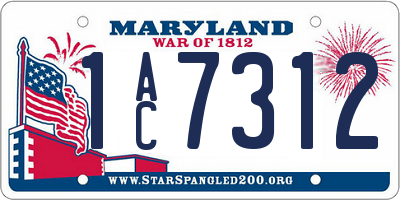 MD license plate 1AC7312