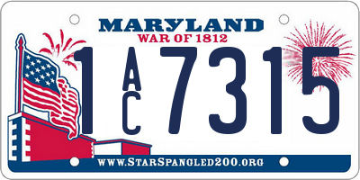 MD license plate 1AC7315
