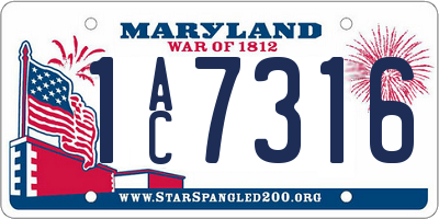 MD license plate 1AC7316