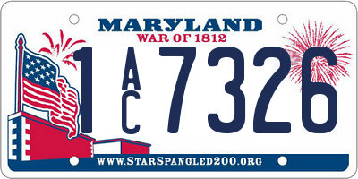 MD license plate 1AC7326