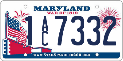 MD license plate 1AC7332