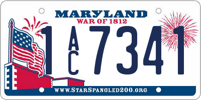 MD license plate 1AC7341