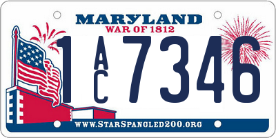MD license plate 1AC7346