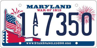MD license plate 1AC7350