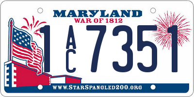 MD license plate 1AC7351