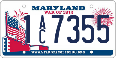 MD license plate 1AC7355