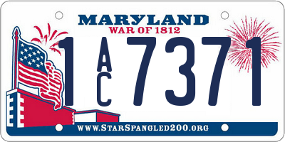 MD license plate 1AC7371